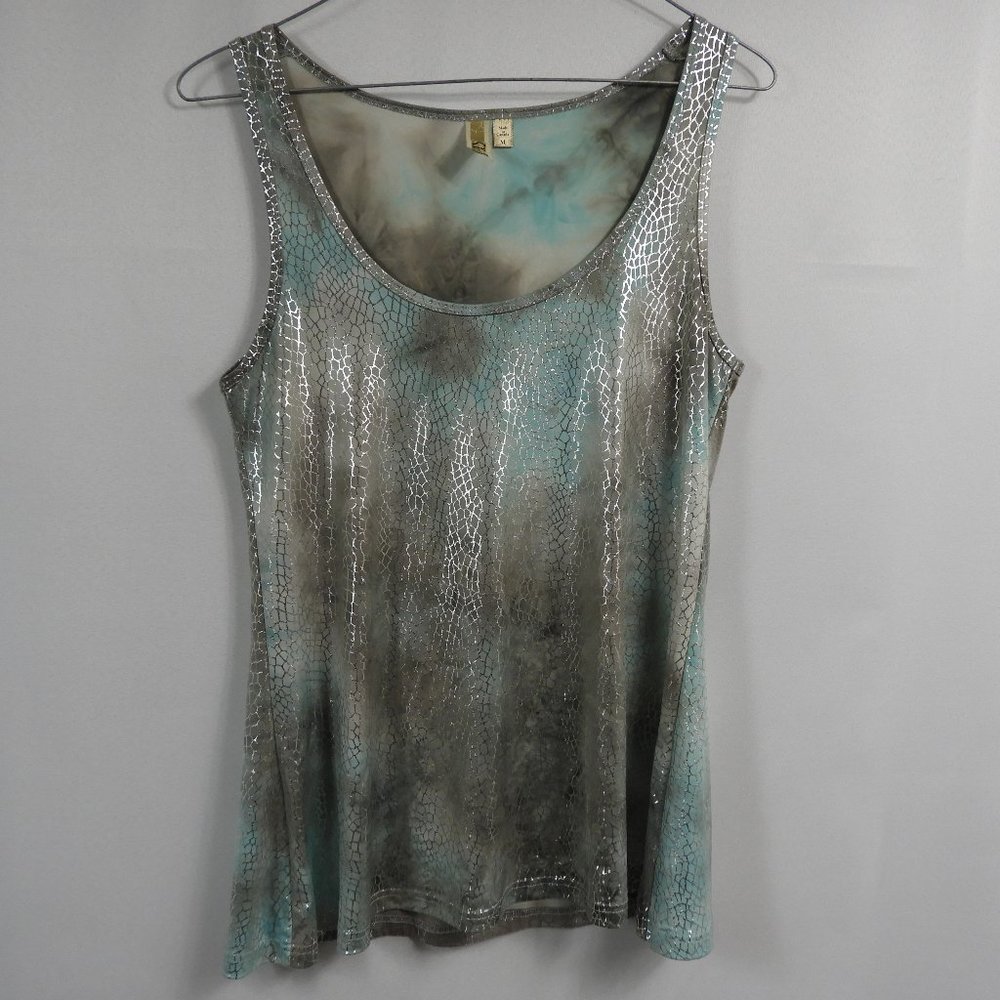 C727 BKE Aqua Gray Silver Shimmery Tank